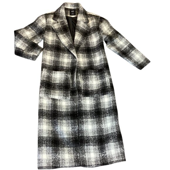 Cotton On Jackets & Blazers - Cotton:On Longline Maxi Coat Women's Sz XXS Black & White Plaid #328A